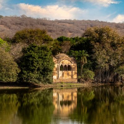 Famous Rajbagh lake and fort area in the heart of Ranthambore